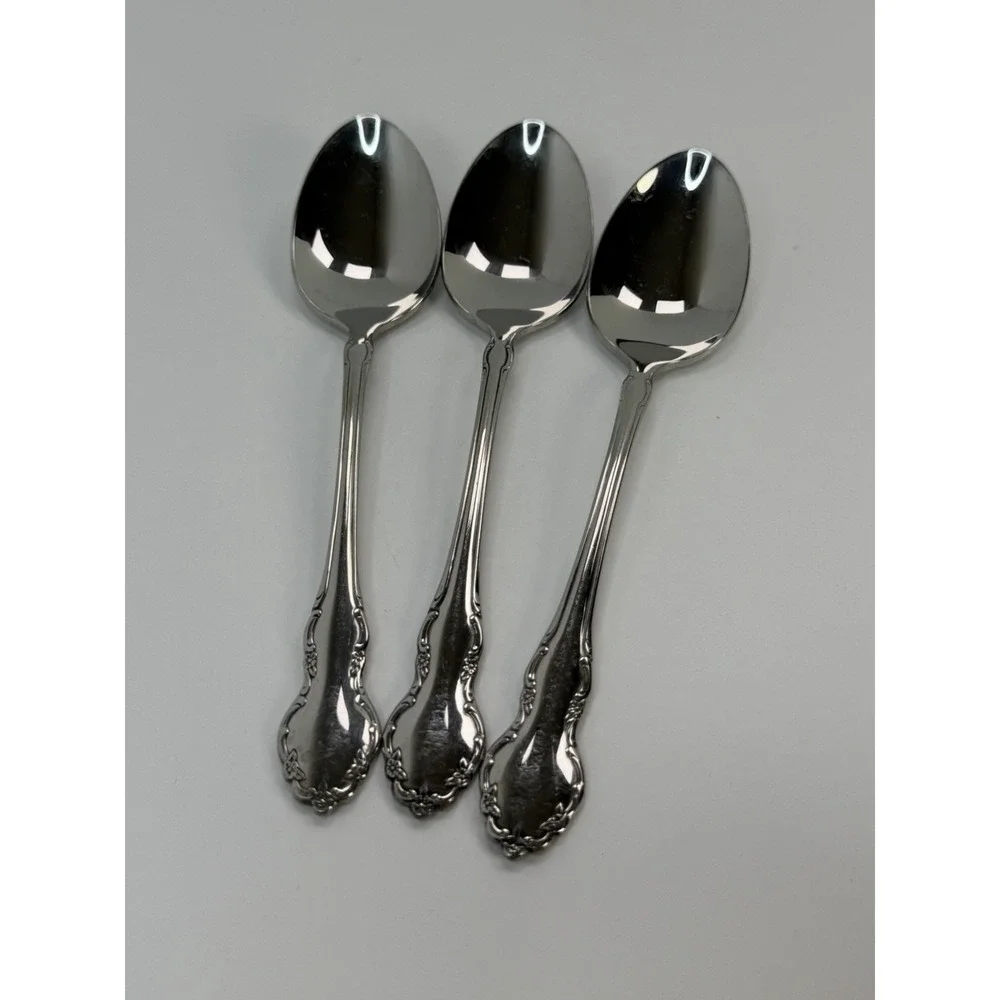 Community Tennyson Cube Teaspoons Set Of 3 Oneida Stainless Steel